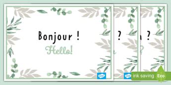 Greetings And Basic Phrases Ks French Twinkl