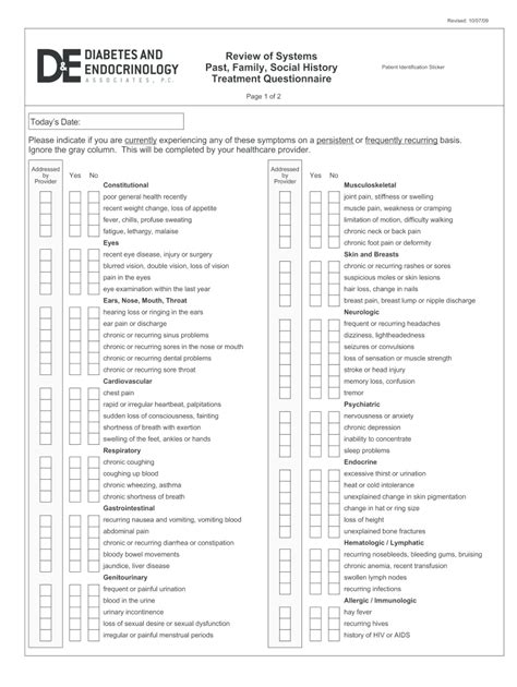 Review Of Symptoms Template Fill And Sign Printable Template Online