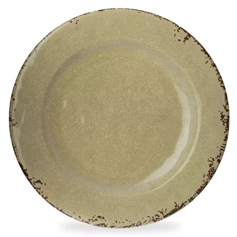 Prato Raso Cream 27cm Em Melamina Plastico Decorado Redondo