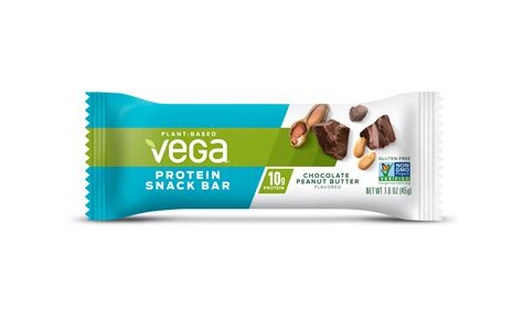 Vega Plant Protein Snack Bar Chocolate Peanut Butter 10g Protein 12 Ct 19 Oz Urban Shop Co