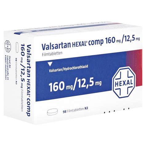 VALSARTAN HEXAL Comp 160 Mg 12 5 Mg Filmtabletten 98 St 98 St Online