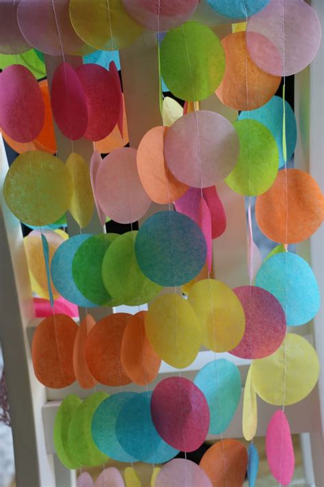 Tissue Paper Garland Rainbow Garland Party Garland Birthday Etsy