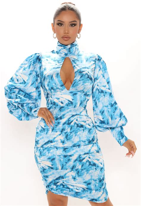 Up And Away Satin Mini Dress Bluecombo Fashion Nova Dresses Fashion Nova