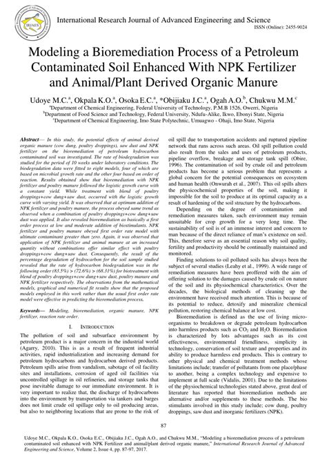 Pdf Modeling A Bioremediation Process Of A Petroleum Contaminated