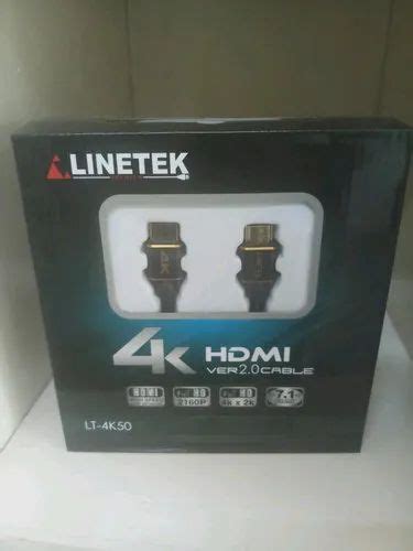 Black Linetek 4 K HDMI Cable 18 0 Gbps Connector Type C Type At Rs