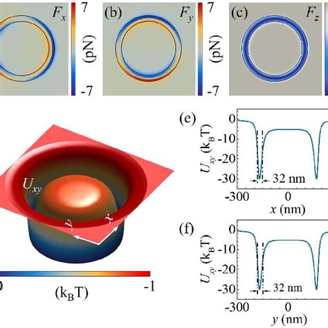 A C Optical Forces Along X Y And Z Directions Exerted On A Nm