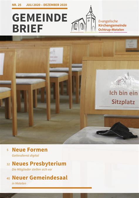 Gemeindebrief Sommer 2020 Evangelische Kirchengemeinde Ochtrup Metelen