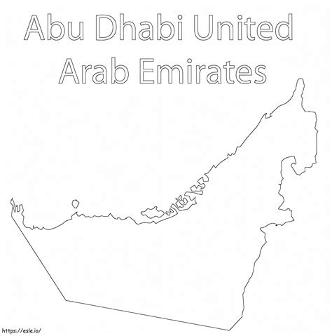 Mapa Zjednoczonych Emiratów Arabskich 1 kolorowanka