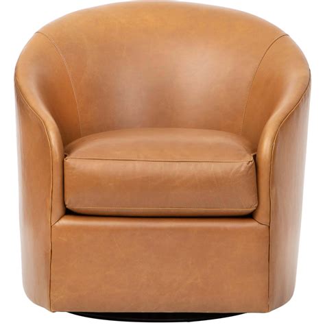 Arlo Leather Swivel Chair Libby Camel High Fashion Home