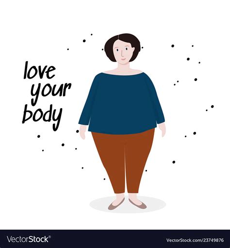 Cartoon Character Body Positive Royalty Free Vector Image