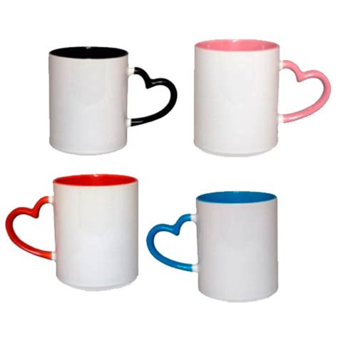 Taza 11oz Corazon Asa Y Interior De Color Almacen De Sublimacion