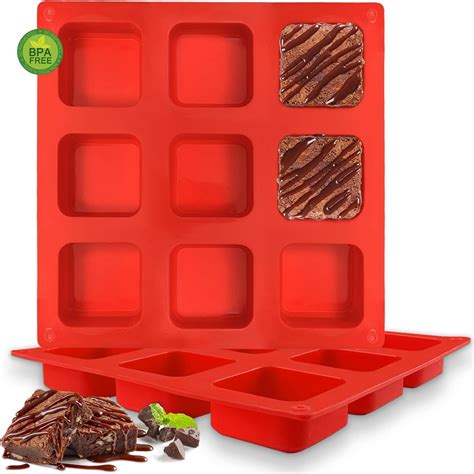 Amazon Walfos Silicone Brownie Pan Cavity Non Stick Square