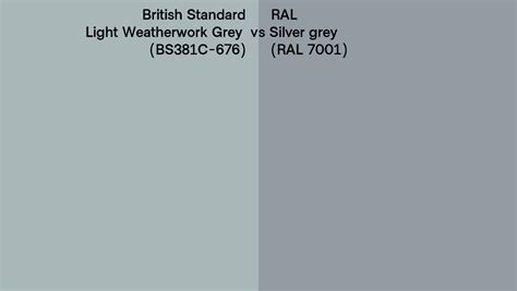 British Standard Light Weatherwork Grey Bs381c 676 Vs Ral Silver Grey