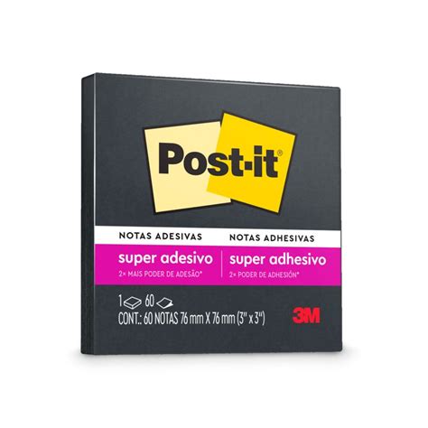 Notas Adhesivas 3m Post It Super Sticky Negro 76x76 Mm 60 Hojas