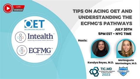 Tips On Acing Oet And Understanding Ecfmgs Pathways Ticmd Youtube