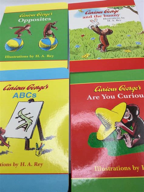 Curious George Collection 4 Sturdy Board Books Included New Vtg Ebay