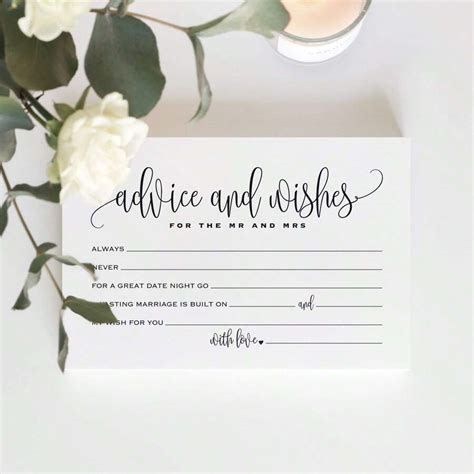 50 Pcs Advice And Wishes Cards For The New Mr And Mrs Bride And Groom