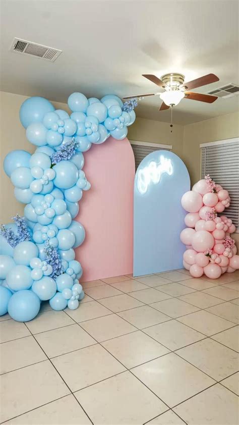 Gender Reveal Balloons Pink And Blue Baby Gender Reveal Party