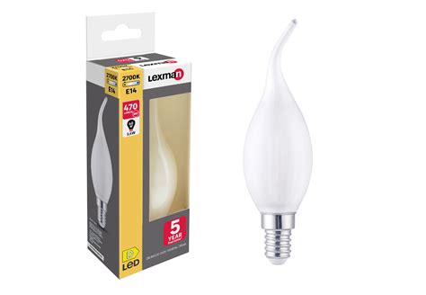 Ampoule Led Flamme Coup De Vent E14 470lm 40W Blanc Chaud LEXMAN