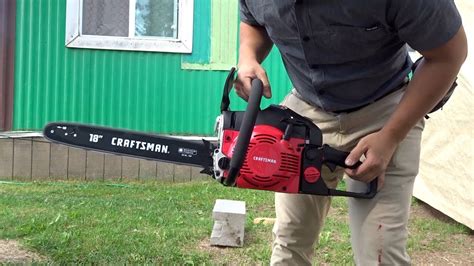 Craftsman 42cc 18 Chainsaw First Start Youtube