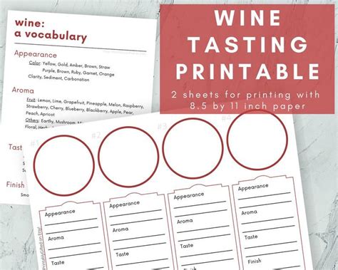 Printable Mat For Wine Tasting Party Hosting Etsy Wine Tasting