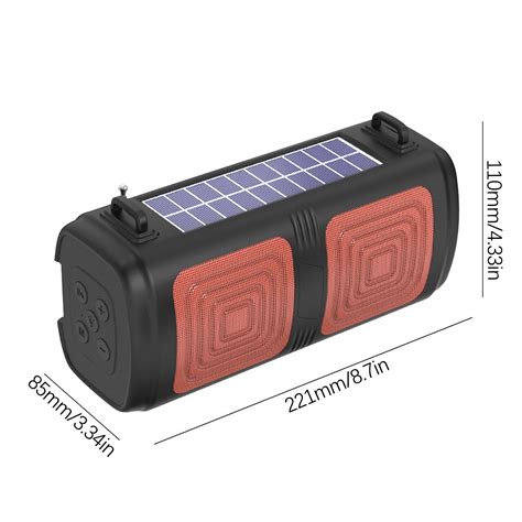 Outdoor Wireless Bluetooth Speaker New Solar Powered Charging Flashlight Subwoofer Impact Card