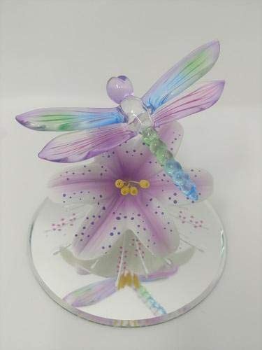 Glass Lavender Lily With Dragonfly Dragonfly Ts And Collectibles Fairyglen Store