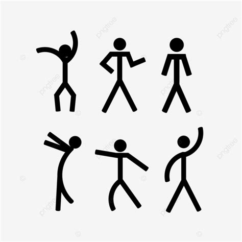 Black Dancing Stickman Black Matchman Comic PNG Transparent Clipart