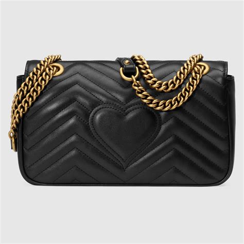 Gucci Gg Marmont Small Shoulder Bag Shoulder Bag Black Leather