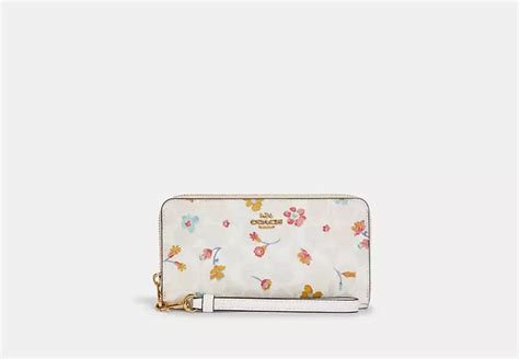 Coach® Outlet Long Zip Around Wallet In Signature Canvas With Mystical Floral Print