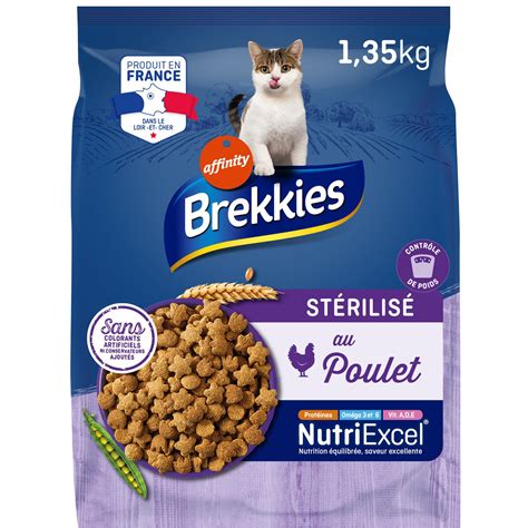 Croquette pour chat au poulet BREKKIES le sac de 1 350kg à Prix Carrefour