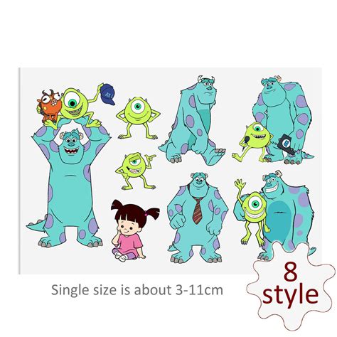 Cartoon Monsters Inc UV DTF Stickers Decals For Glass Cup Decoration