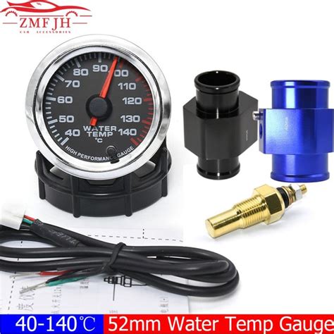 7 Color LED 2 52mm Water Temperature Gauge With Sensor 1 8 NPT 40 140