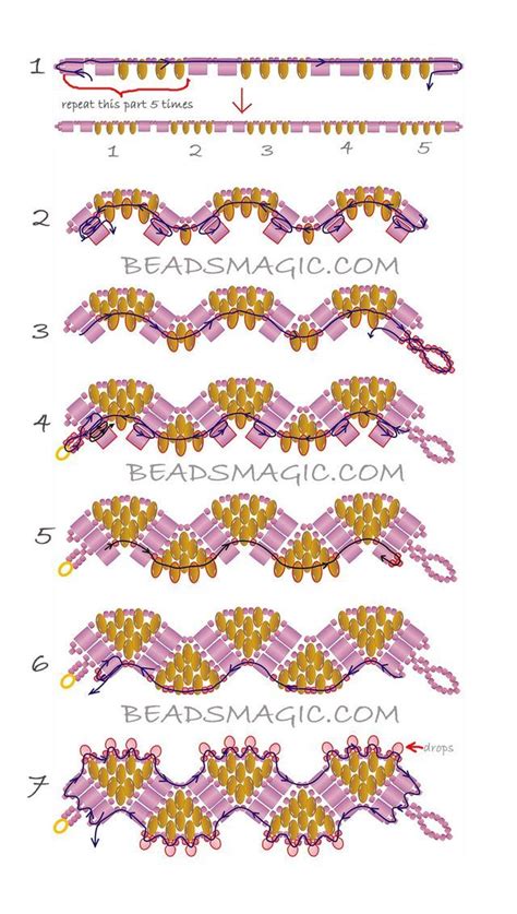 Free Pattern For Beaded Bracelet Princess Crown U Need Toho Seed Beads