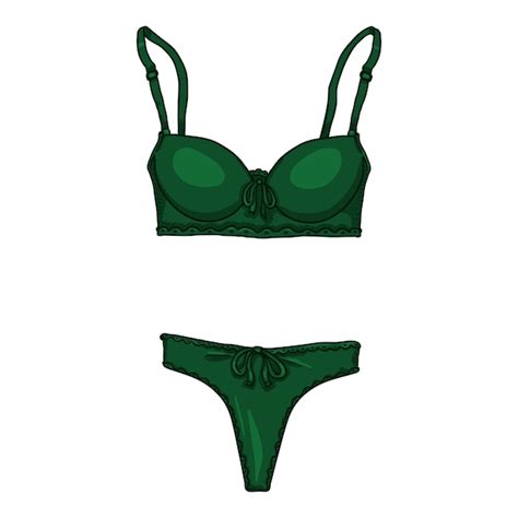 Vector Dessin Anim Vert Femmes Lingerie Sous V Tements F Minins