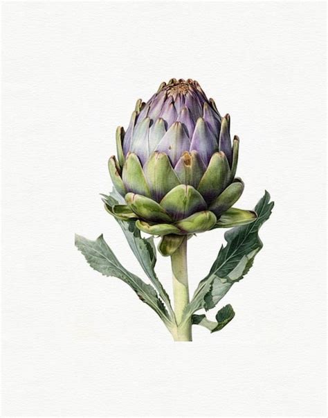 Premium Ai Image Watercolor Drawing Of Vegetables Healthy Food Vegetarian Food Artichoke