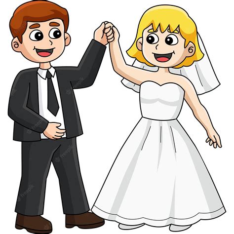 Premium Vector Wedding Groom And Bride Dancing Cartoon Clipart