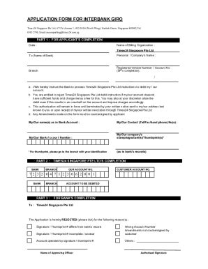 Fillable Online Application Form For Interbank Giro For Road Tax