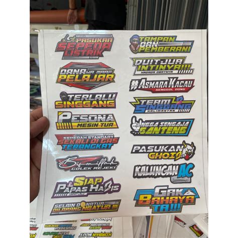 Jual Stiker Kata Kata Pasukan Sepeda Listrik Stiker Pack Kata Kata