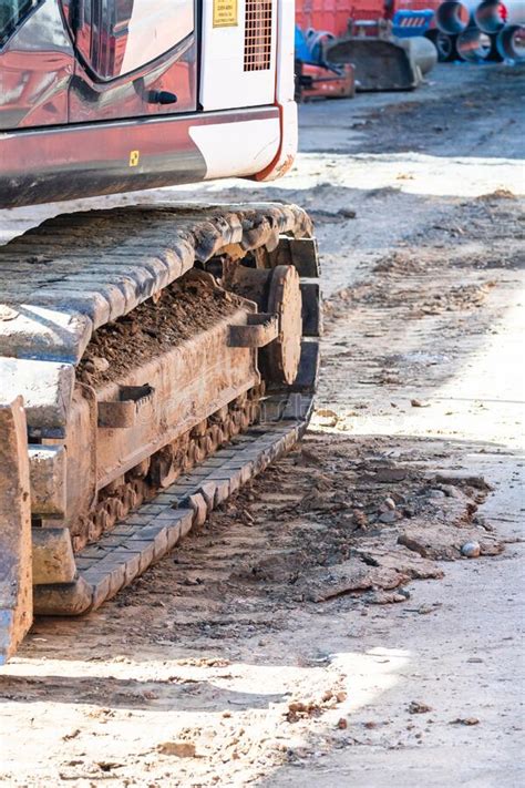 Detail Of Industrial Excavator Working On Construction Site Stock Image