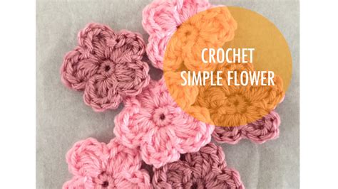 How To Crochet Simple 5 Petal Flower Youtube