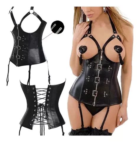 Cors De Piel Sint Tica Para Mujer Bustiers G Tico Steampunk Cuotas