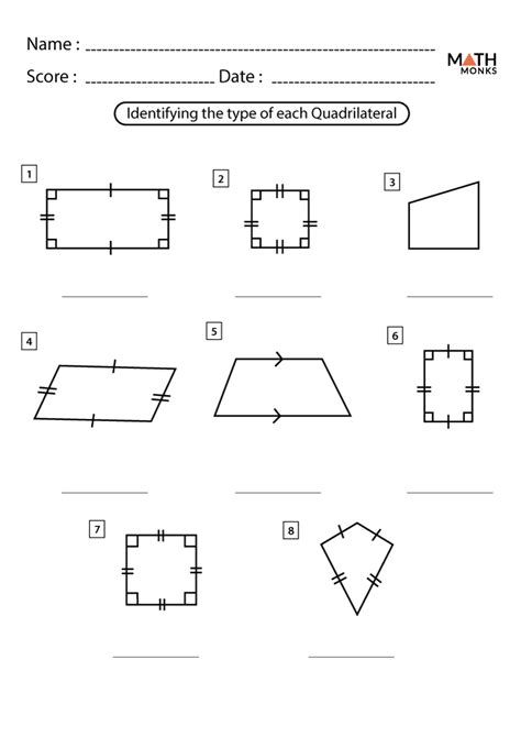 Free Worksheet Printables For Quadrilaterals