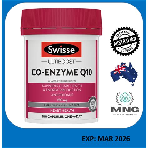 Swisse Co Enzyme Q10 150mg 180 Capsules Shopee Malaysia