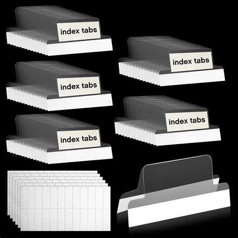 Insertable Self Adhesive Tabs With Printable Inserts Inch Clear