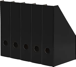 Landre Lot De 5 Porte Revues A4 En Carton Solide Noir 7 Cm Amazon Fr