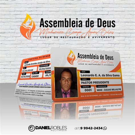 Credencial De Igreja Cartão De Membro Igreja