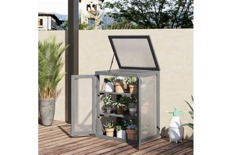 Outsunny 3 Tier Wood Greenhouse Garden Polycarbonate Cold Frame Wowcher