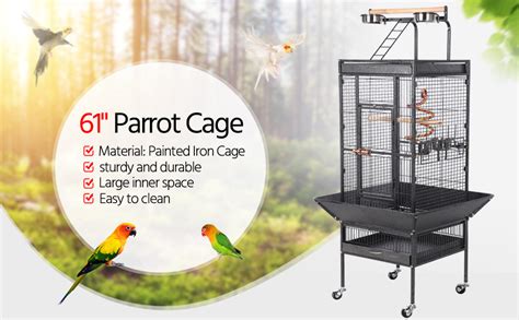 Yaheetech Inch Playtop Wrought Iron Large Parrot Bird Cages With