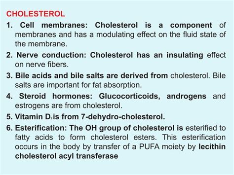 Cholesterol strcture and function